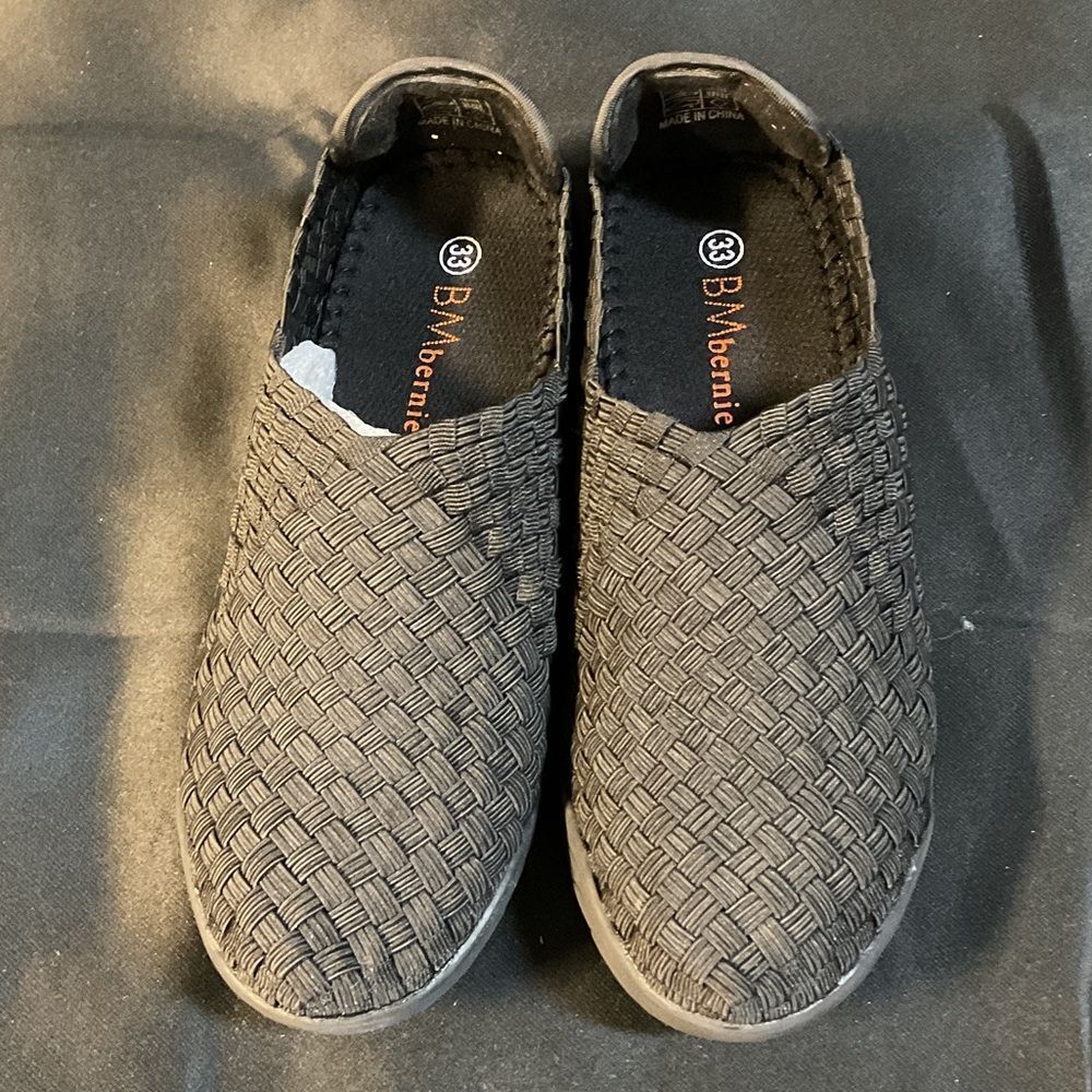 bernie mev. Kids Black Woven Sneakers